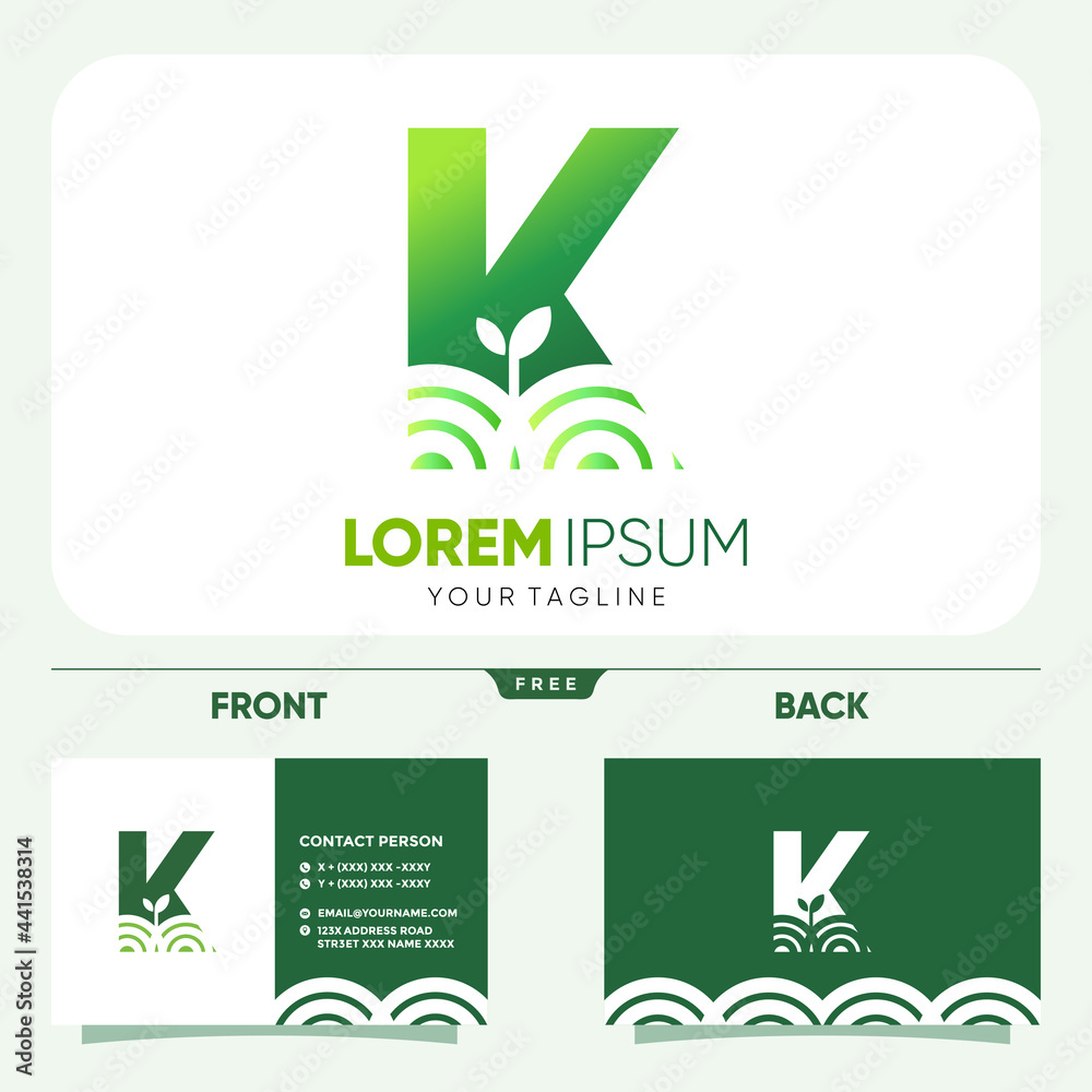 Initial Letter K Agriculture Logo Design Vector Graphic Icon Emblem Illustration Initial Letter K Agriculture Logo Design Vector Graphic Icon Emblem Illustration