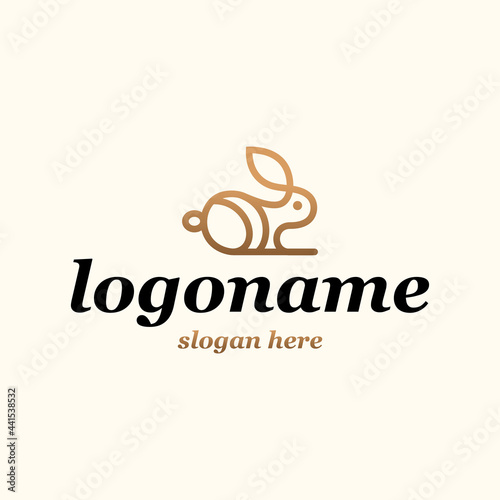 Rabbit logo design premium vector