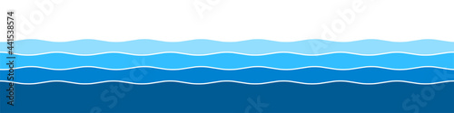 Water waves background. Sea, ocean or river concept. Flat style. Vector illustration © Bon_man