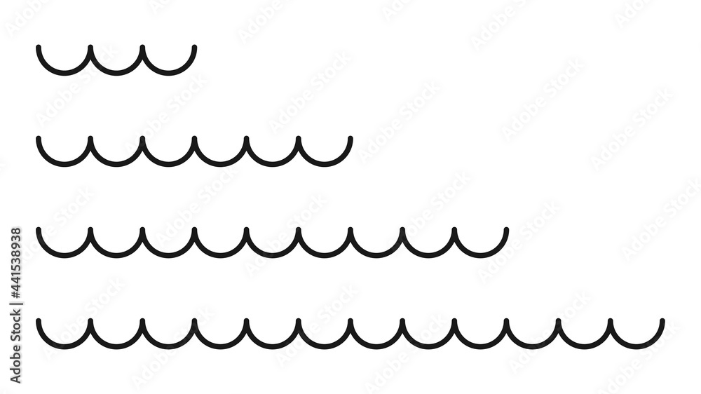 Water waves set. Sea, ocean or river concept. Vector illustration Water waves set. Sea, ocean or river concept. Vector illustration