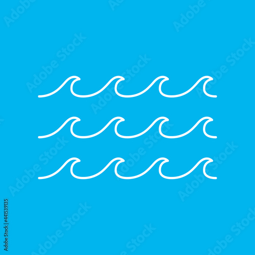Waves of water. Sea, ocean or river concept. Vector illustration
