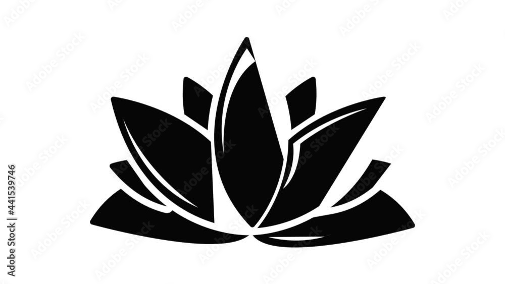 Lotus flower icon animation simple best object on white Lotus flower icon animation simple best object on white