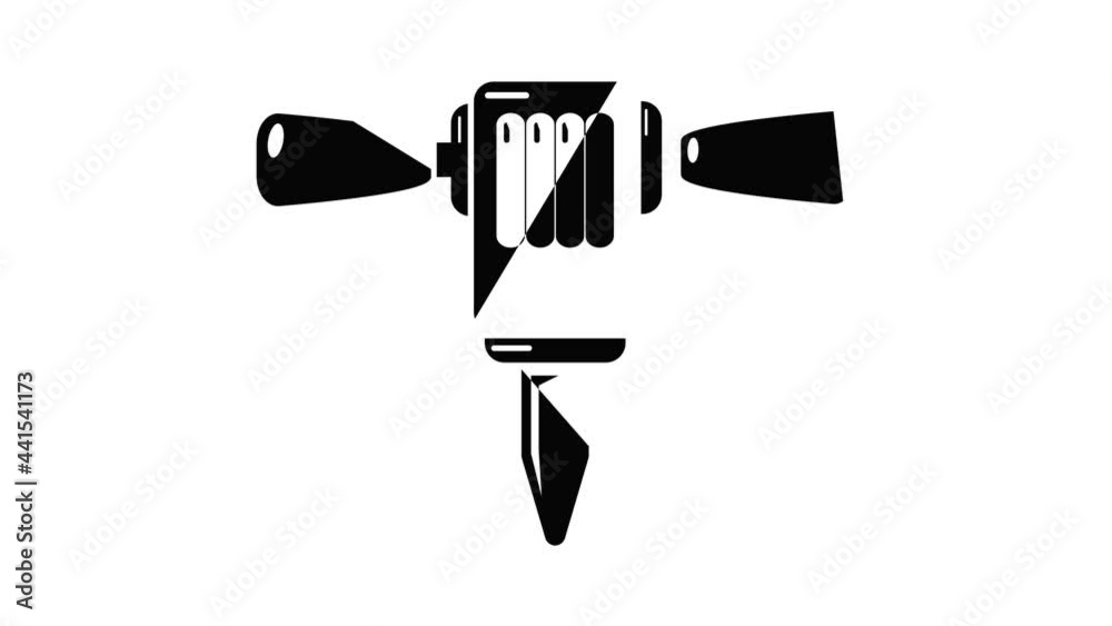 Mining hammer drill icon animation simple best object on white Mining hammer drill icon animation simple best object on white