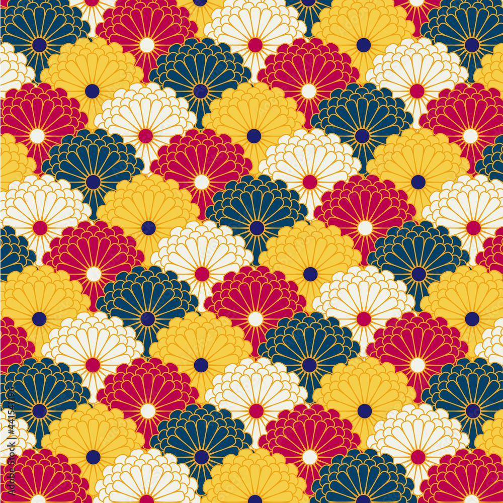 Traditional japanese flower (chrysanthemum) pattern background