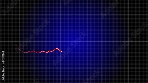 Heart Rythm On Ecg Monitor In Red Glow. Seamless looping