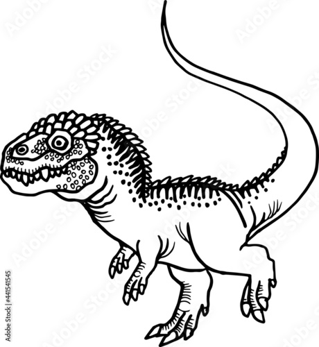 hand drawn vector illustration of a dinosaur © gorragod