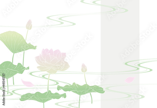 蓮の花の喪中はがき（文字無し）