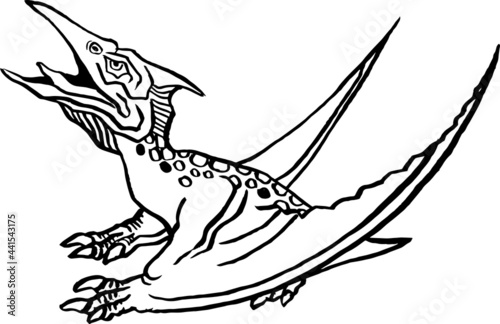 hand drawn vector illustration of a dinosaur