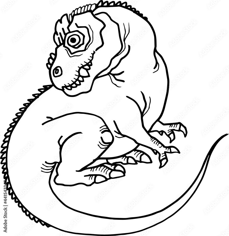 Fototapeta premium hand drawn vector illustration of a dinosaur
