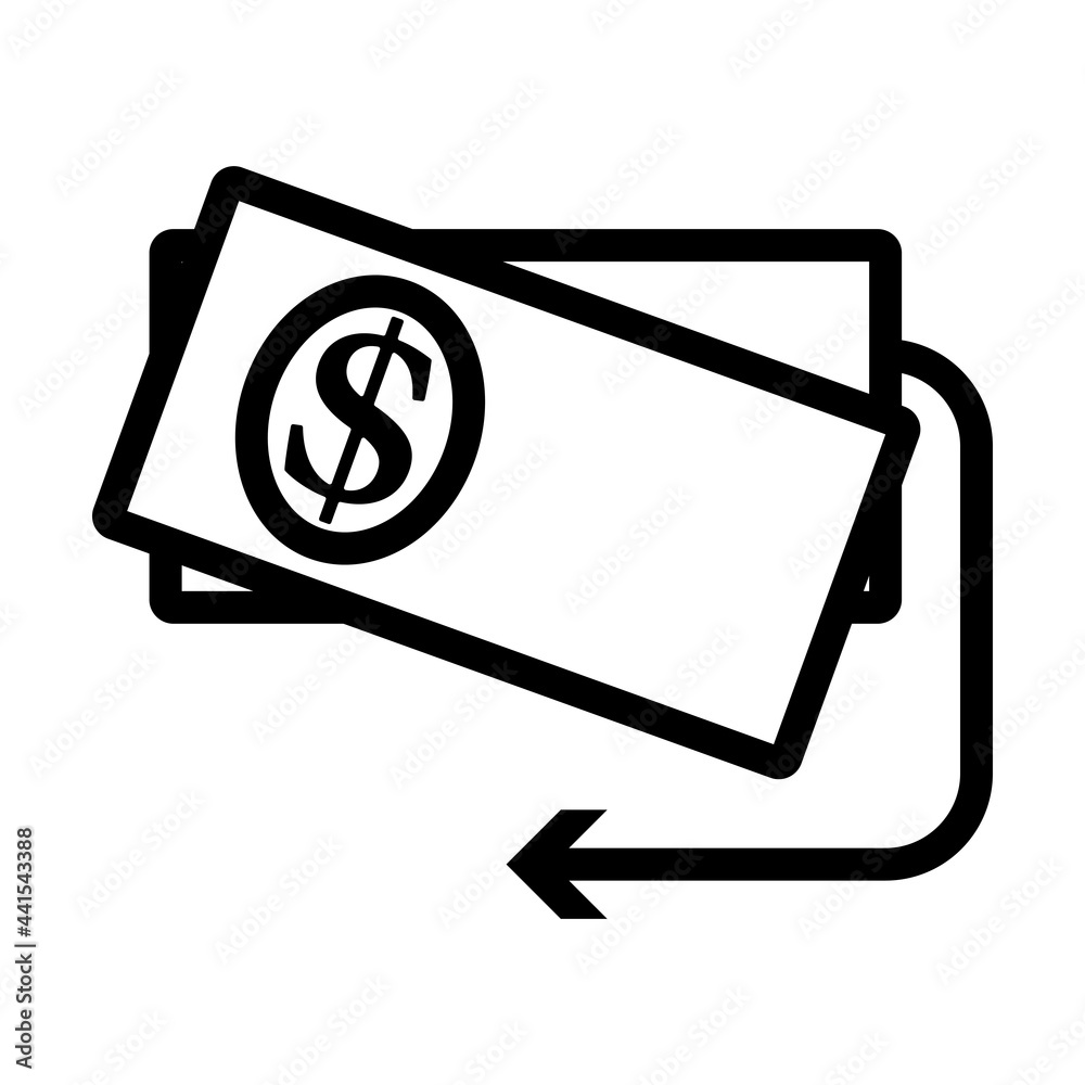 Cash Back Dollar Banknotes Icon