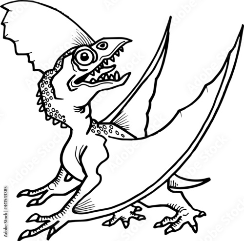 hand drawn vector illustration of a dinosaur