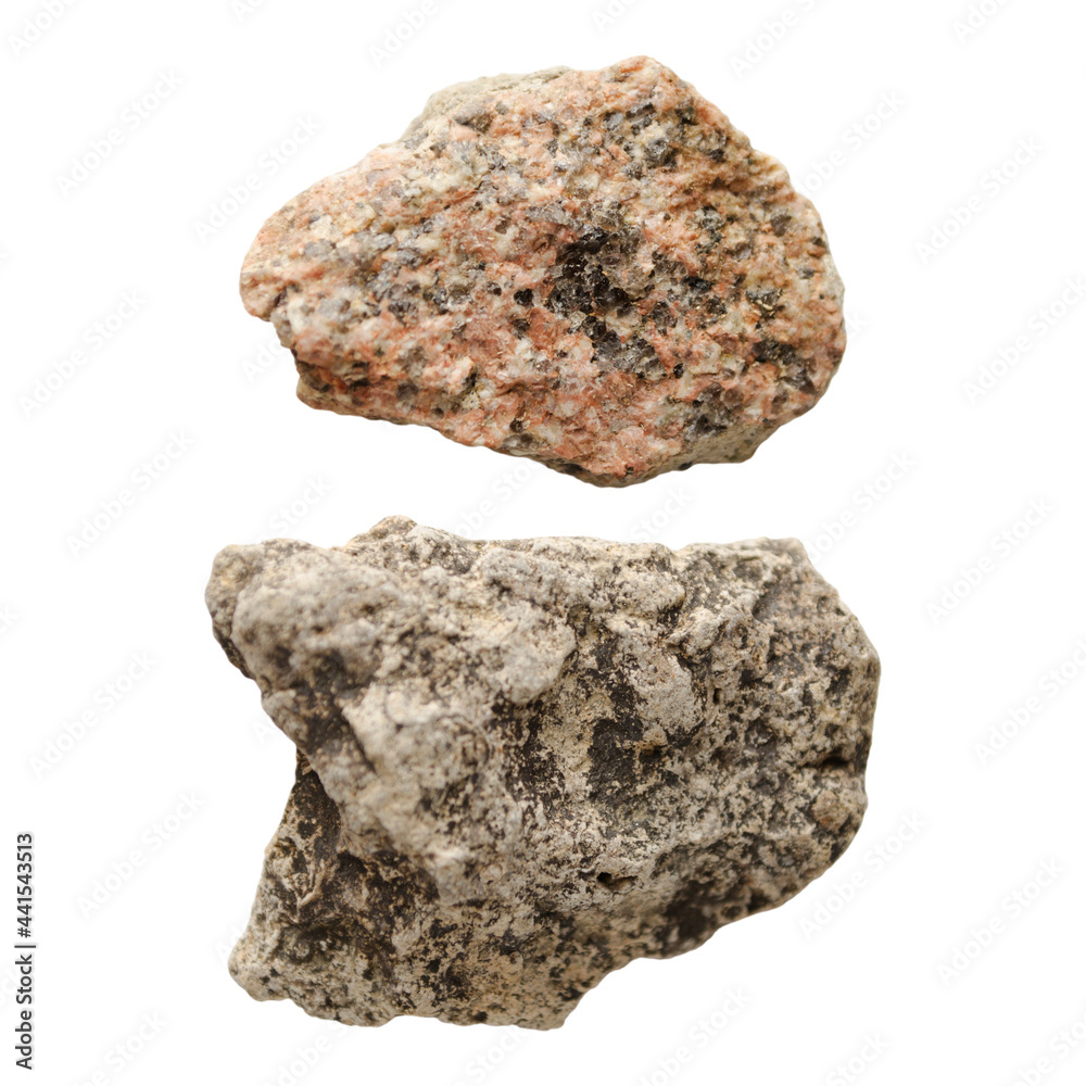 Stones isolated on white background. Items for mock up, scene creator and other design Stones isolated on white background. Items for mock up, scene creator and other design