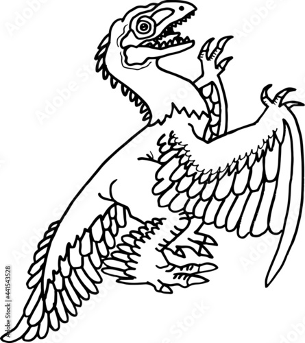 hand drawn vector illustration of a dinosaur