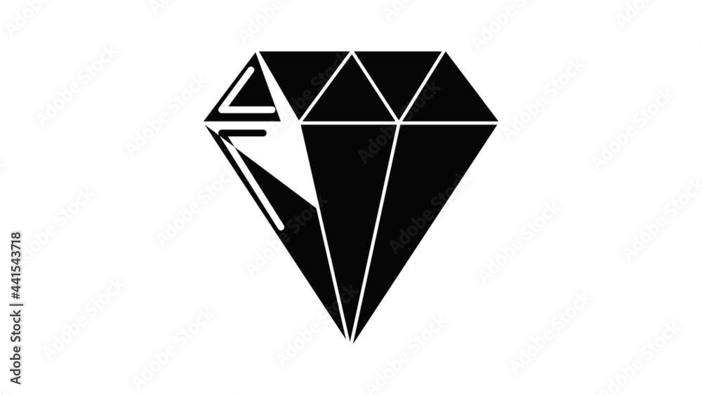 Diamond icon animation simple best object on white Diamond icon animation simple best object on white