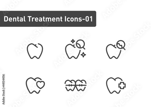 dental treatment icon set isolated on white background ep01 photo