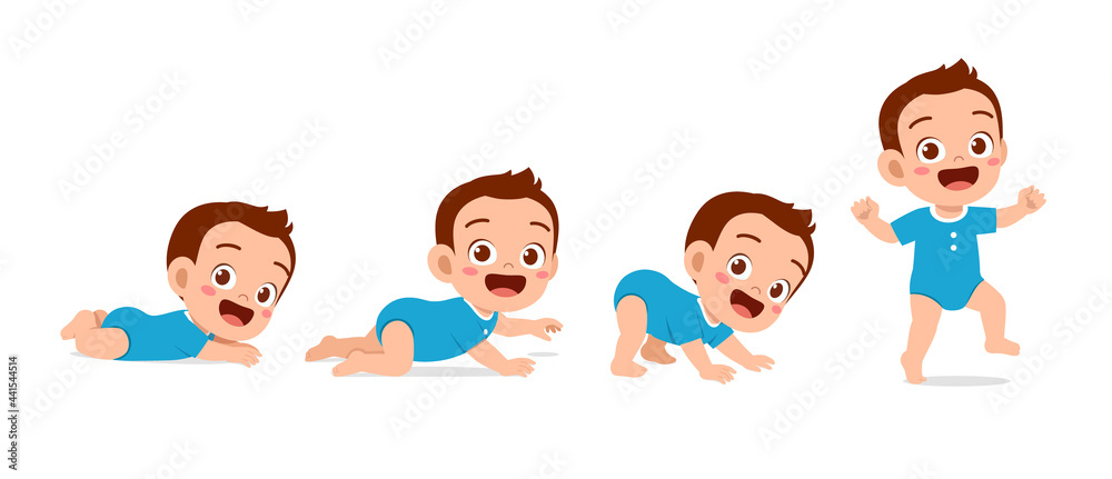 cute baby boy in growth cycle progress set cute baby boy in growth cycle progress set