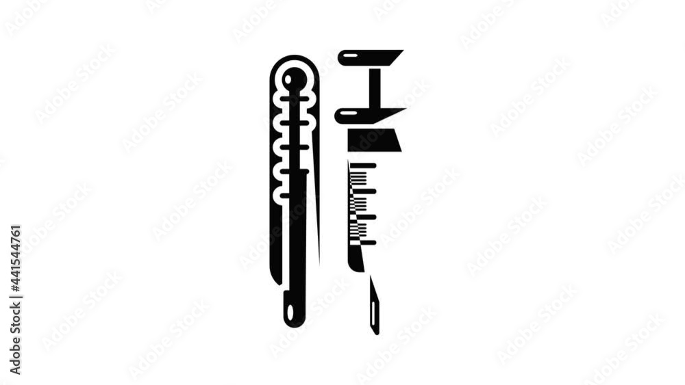 Thermometer syringe icon animation simple best object on white Thermometer syringe icon animation simple best object on white