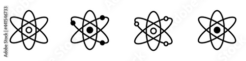 Atom elements and symbols set, idea of logo.Vecor illustrations
