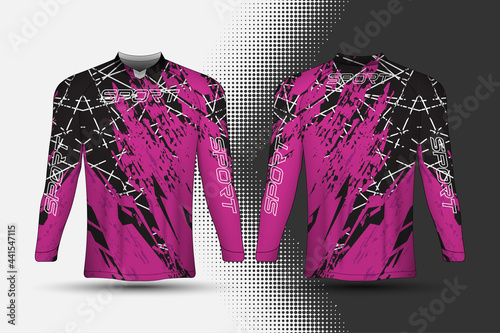 T-shirt template, sport racing jersey with abstract design.