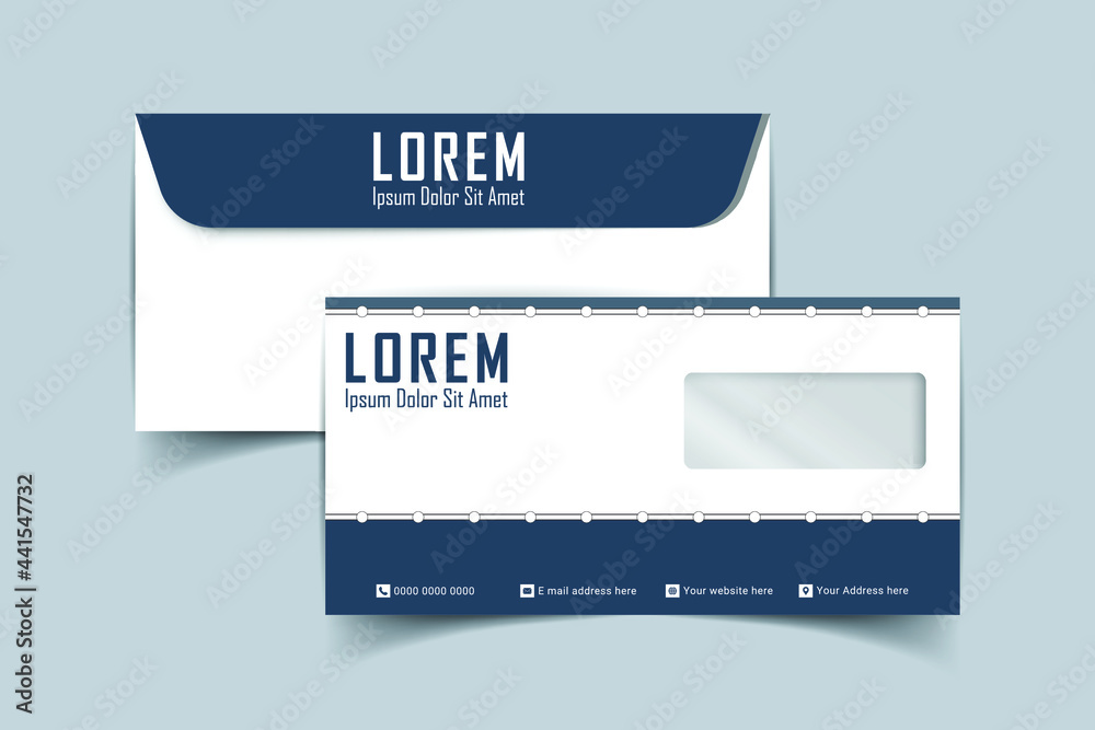 Envelope Design. DL Envelope design with front and back. Luxury, Modern