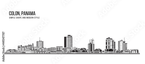 Cityscape Building Abstract Simple shape and modern style art Vector design - Colon city  panama