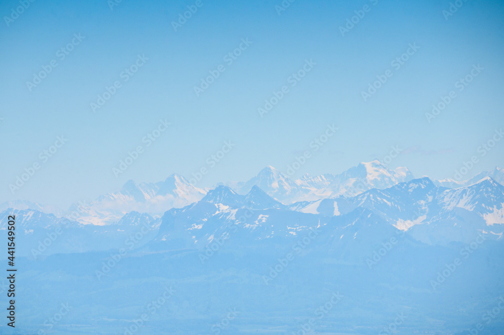 Eiger Mönch and Jungfrau seen from the jura vaudoise