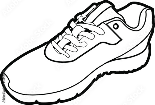 Bold lineart sketch of a piece of shoe