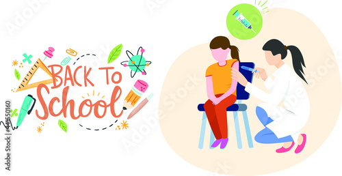 back to school 2021 children vaccinated by nurse