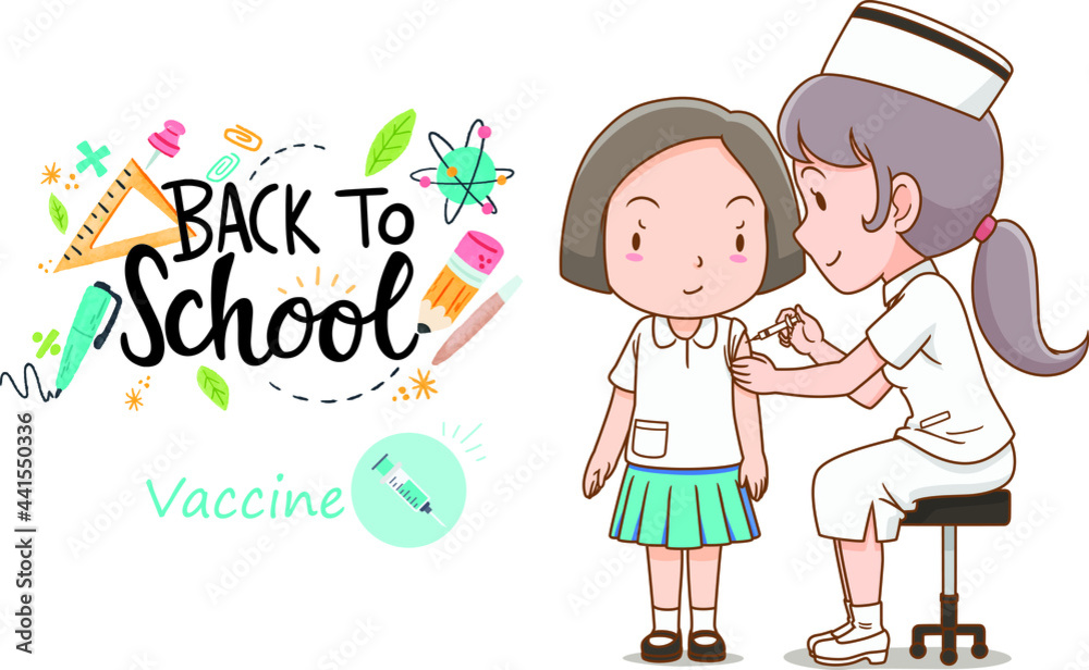 back to school 2021 children vaccinated by nurse