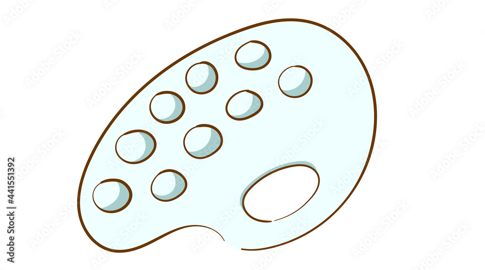 palette in cartoon style, isolated on a white background palette in cartoon style, isolated on a white background