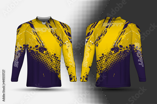 T-shirt template, sport racing jersey with abstract design.