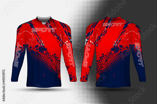 T-shirt template, sport racing jersey with abstract design.