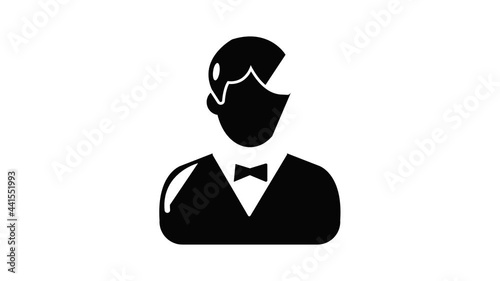 Croupier icon animation simple best object on white photo