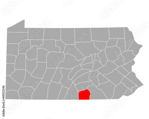 Karte von Adams in Pennsylvania