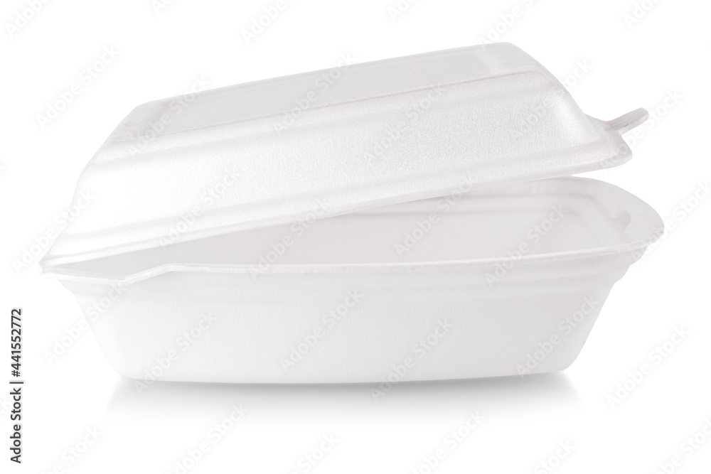 plastic white disposable food box on white background plastic white disposable food box on white background