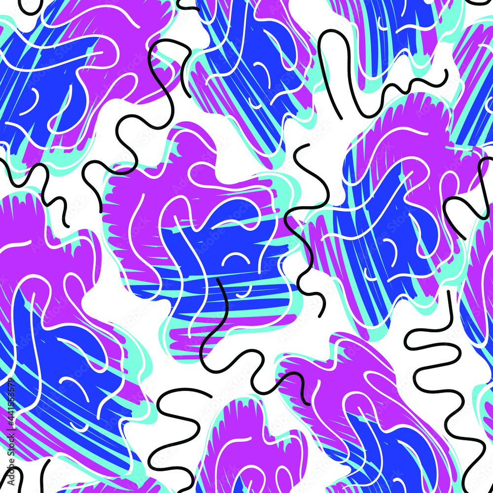 Seamless abstract hand drawn unusual pattern 