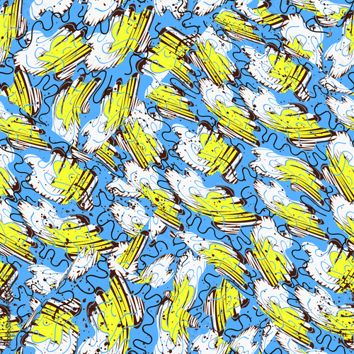 Seamless abstract hand drawn unusual pattern 