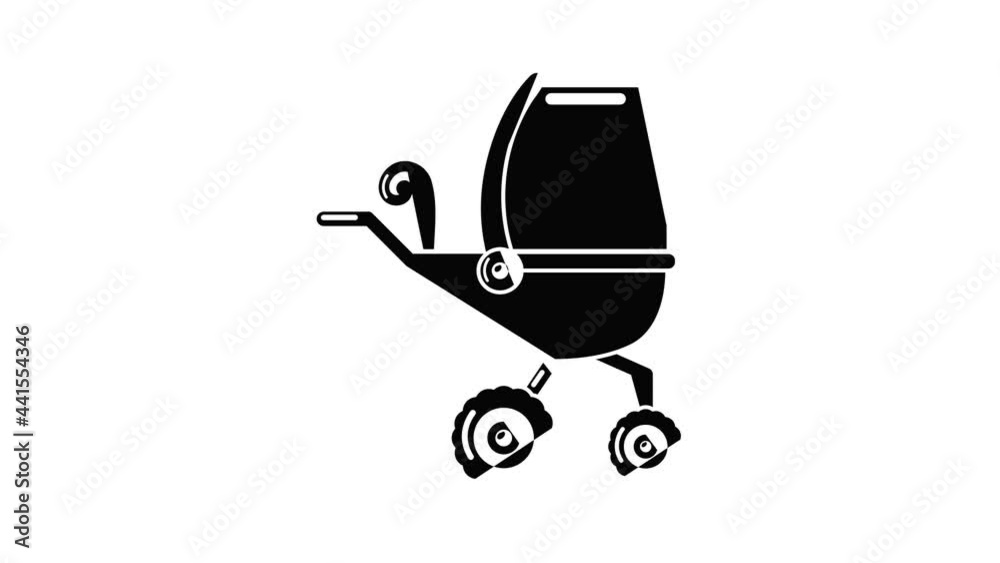 Baby carriage tricycles icon animation simple best object on white Baby carriage tricycles icon animation simple best object on white