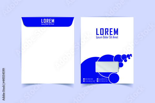 Envelope Design. A4 Envelope design with front and back. Luxury, Modern, Elegant, Professional Minimalist Business A4 Envelope design. Elements of Branding Stationery. Vector illustration photo