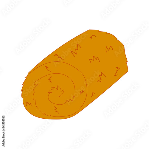 Haystack vector. Haystack on white background. Wheat straw. Vector illustration