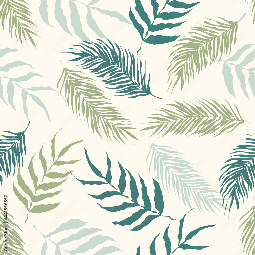 Seamless pattern of abstract botanical floral tropical flowers and leaves vector illustration Seamless pattern of abstract botanical floral tropical flowers and leaves vector illustration