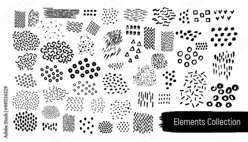 Vecor textured grunge geometric micro elements kit.