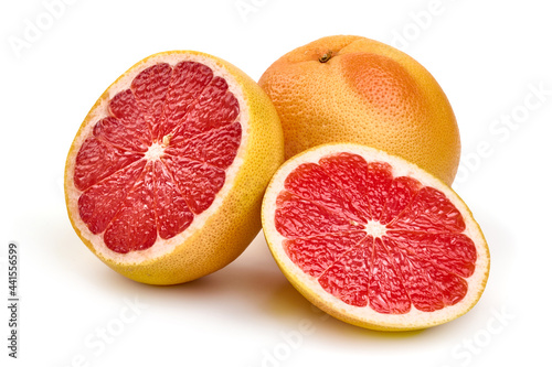 Fresh grapefruit, exotic fruits, isolated on white background. High resolution image.