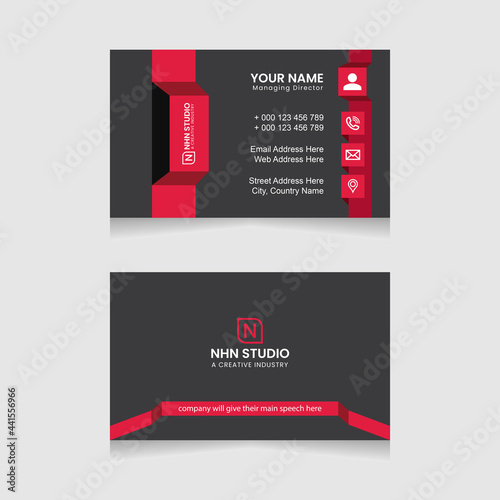 Modern Clean Creative Simple Business Card Design. Horizontal And Vertical Layout. Vector Personal Visiting Card Template. Print Ready Stationery Design. Flat Abstract Horizontal Name Card Design.