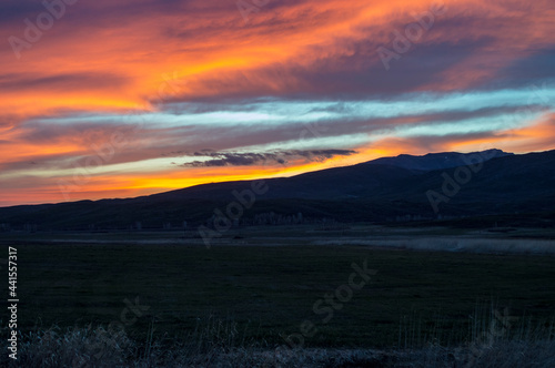 sunset in the mountains