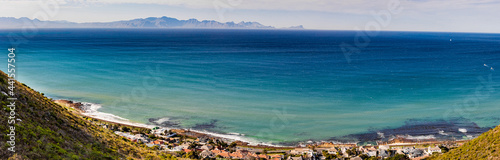 Elevated view of St James coastal town in False Bay, Cape Town