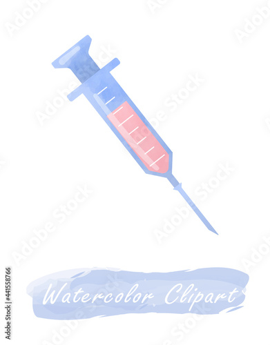 Watercolor syringe health medical cliparts, healthcare clipart, medical illustration, doctor cliparts, quarantine clipart