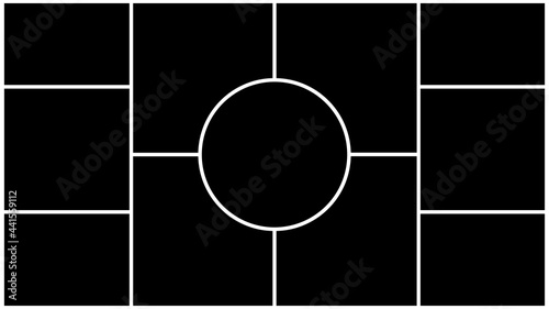 Collage for photos or images. Vector template empty frames. Creative mockup.
