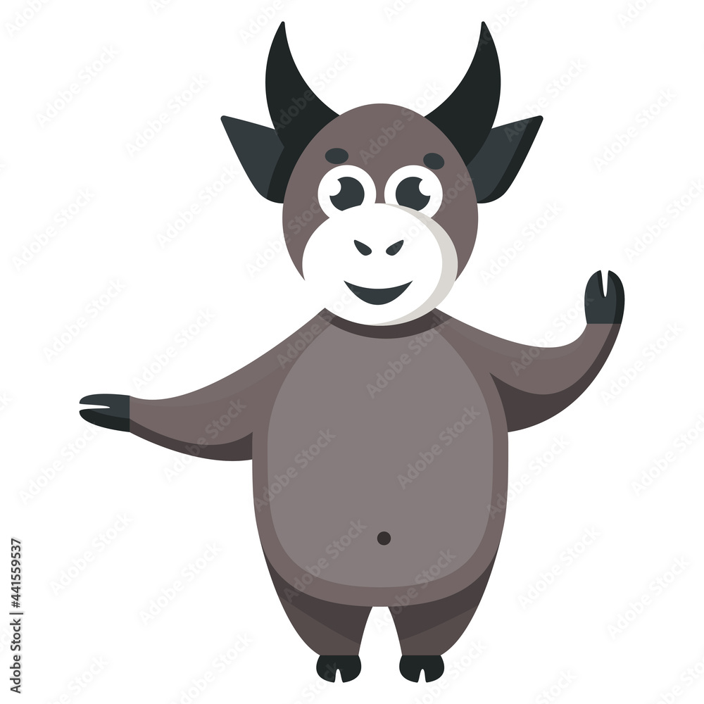 Obraz premium Year of the bull, funny friendly bull or cow Year Lunar Zodiac Animal.
