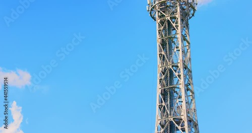 close up view communications tower